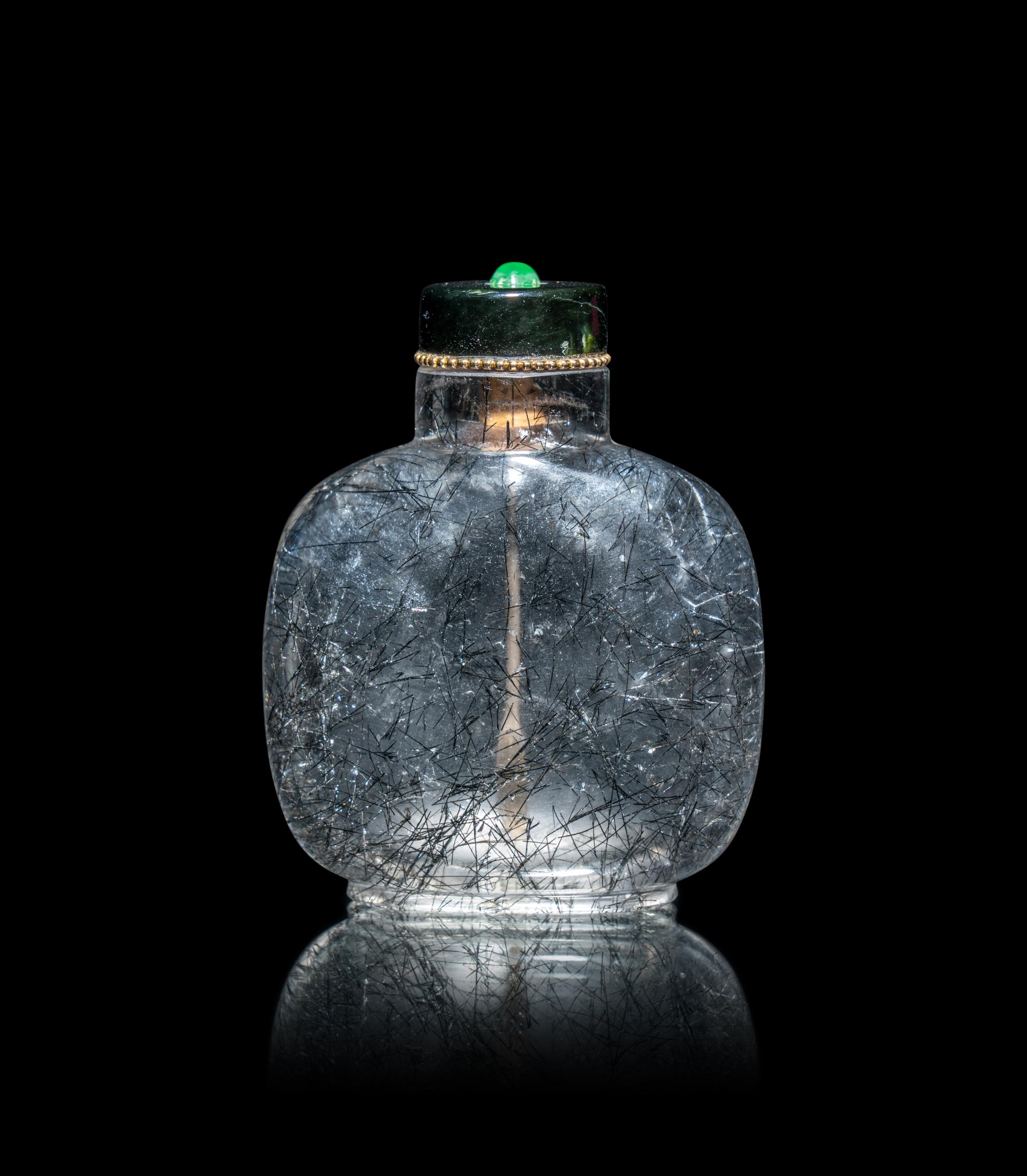 A Chinese Hair-Crystal Snuff Bottle