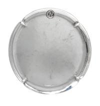 An American Arts and Crafts Silver Tray, The Art Silver Shop, Chicago, IL, of circular form with a notched rim having an applied EGF ci