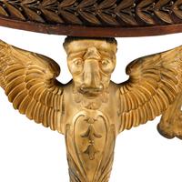 An Empire Gilt Bronze and Mahogany Marble-Top Guéridon