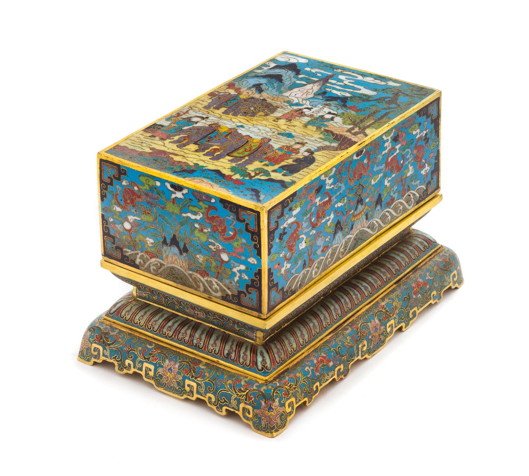 A Cloisonne Enamel Rectangular Box and Stand — 18TH/19TH CENTURY