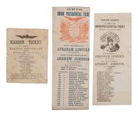 [LINCOLN, Abraham (1809-1865)]. Ephemera associated with Lincoln's life and political career.