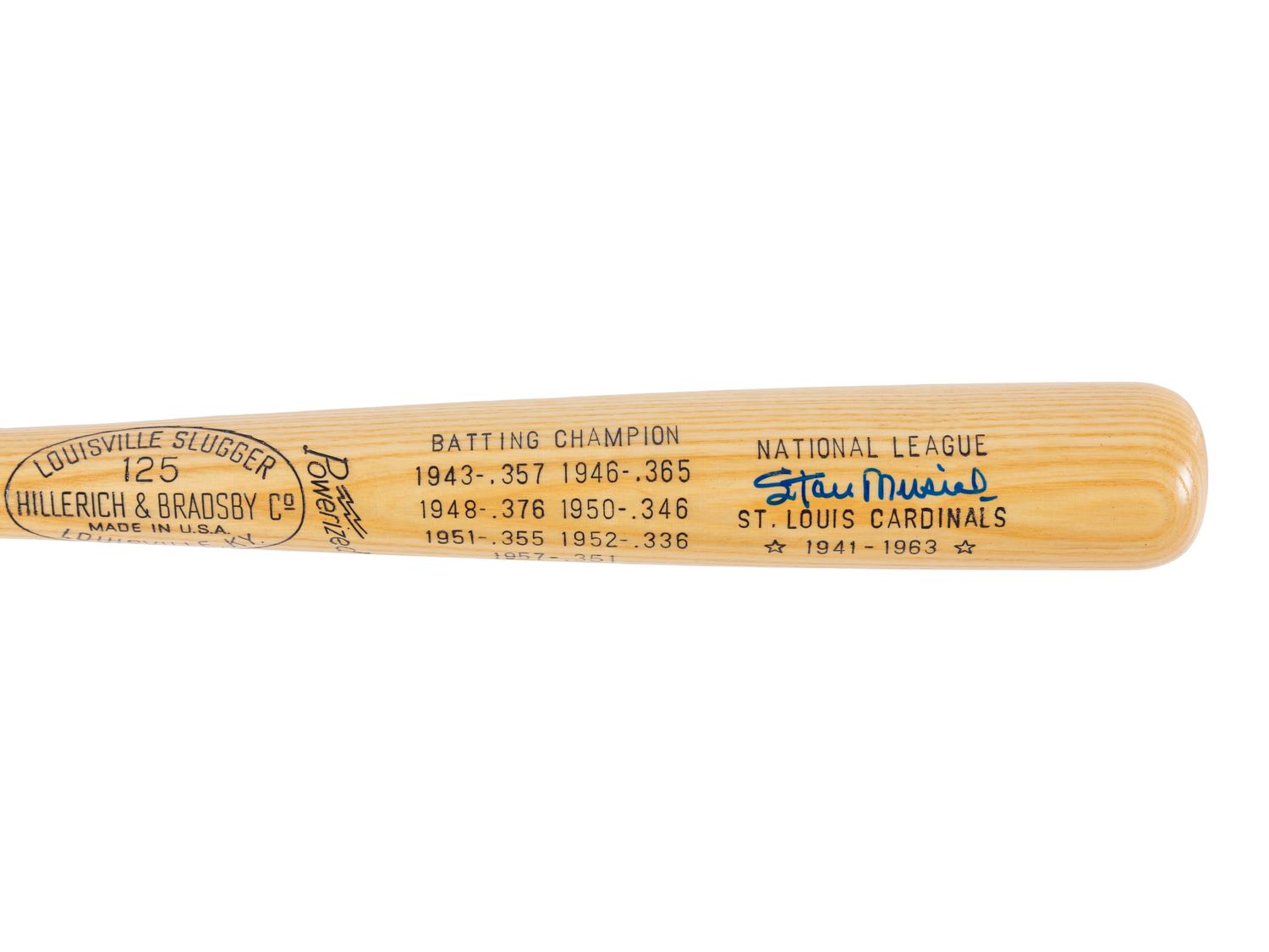 A Stan Musial Signed Autograph Bat