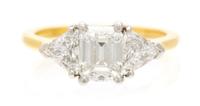An 18 Karat Yellow Gold and Diamond Ring, 2.70 dwts.