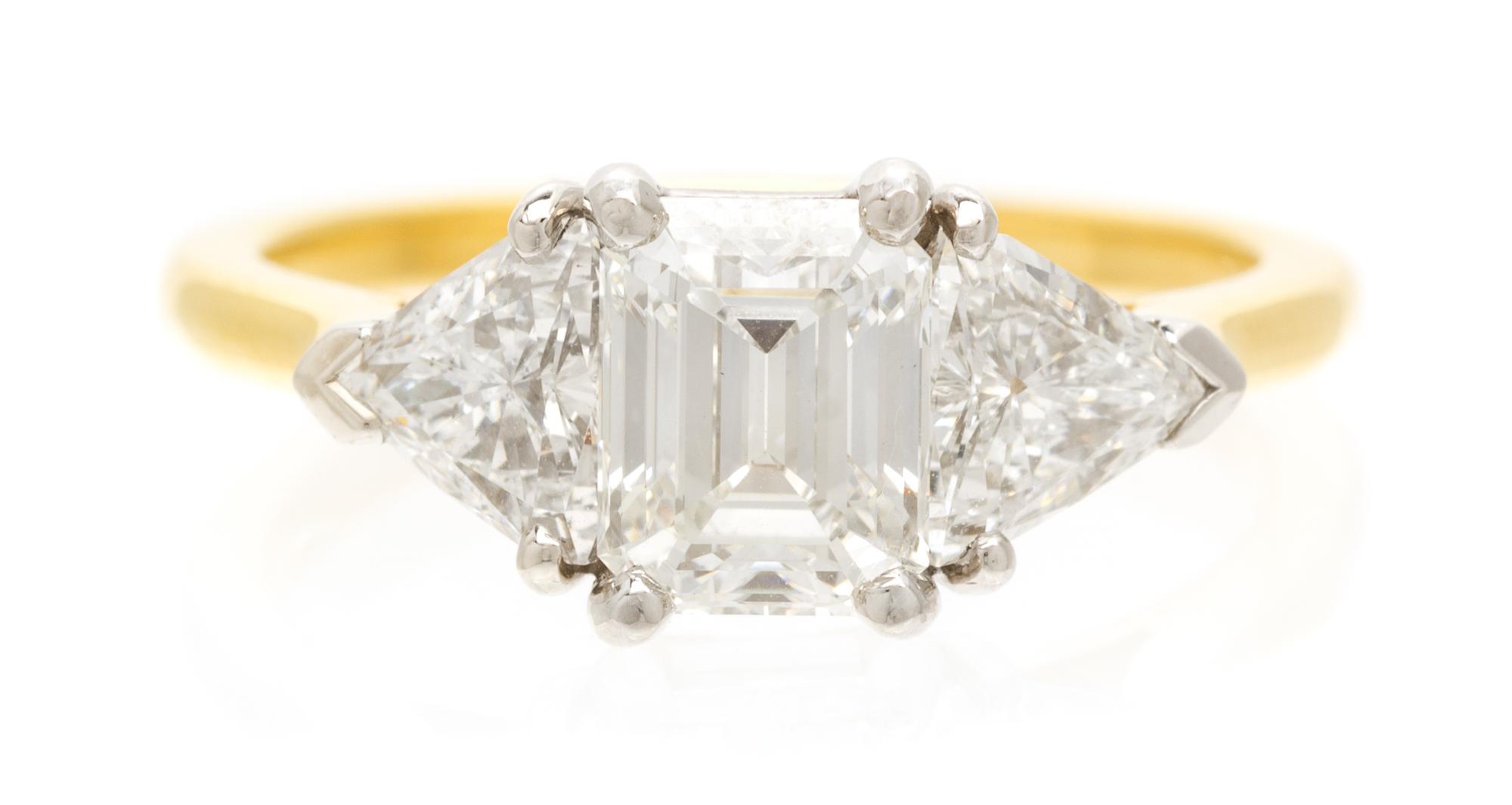 An 18 Karat Yellow Gold and Diamond Ring, 2.70 dwts.