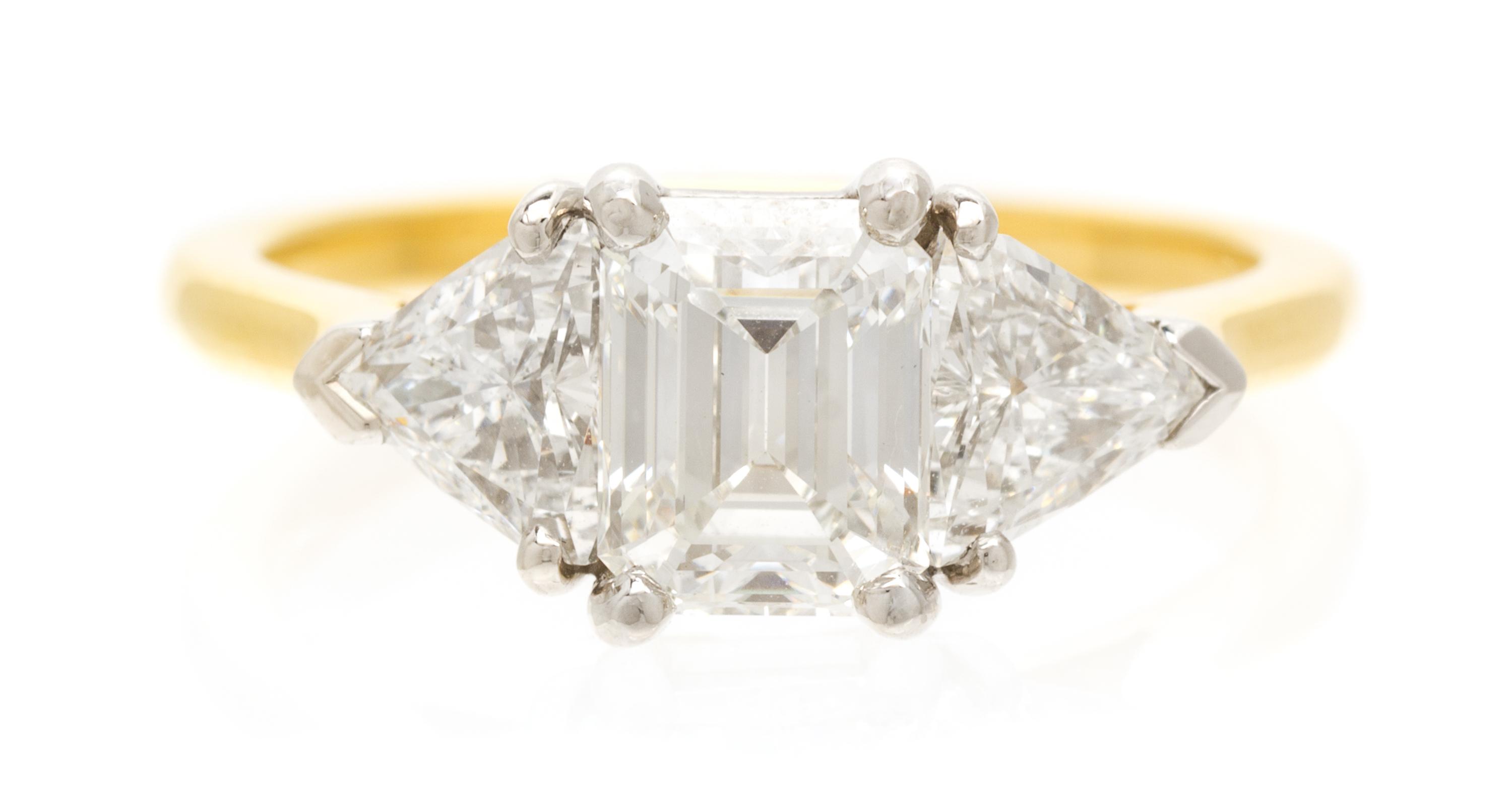 An 18 Karat Yellow Gold and Diamond Ring, 2.70 dwts.