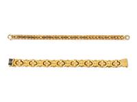 A Collection of 14 Karat Yellow Gold Bracelets, Italian,