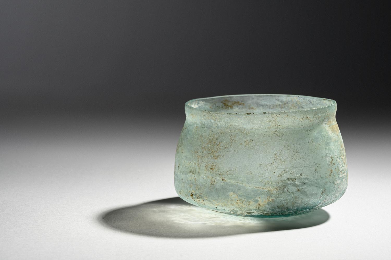 A Roman Blue Glass Wide-Mouthed Bowl