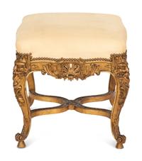An Italian Carved Giltwood Stool