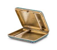 A Russian Silver-Gilt and Enamel Cigarette Case