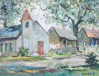 Emmett John Fritz, (American, 1917-1995), Village Scene
