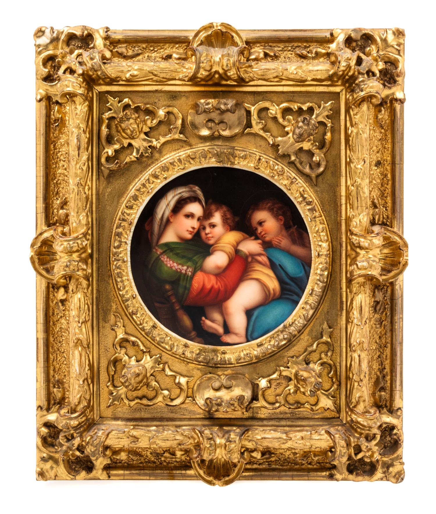 An Italian Porcelain Plaque Diameter of plaque 6 inches. — AFTER RAPHAEL, 19TH/20TH CENTURY