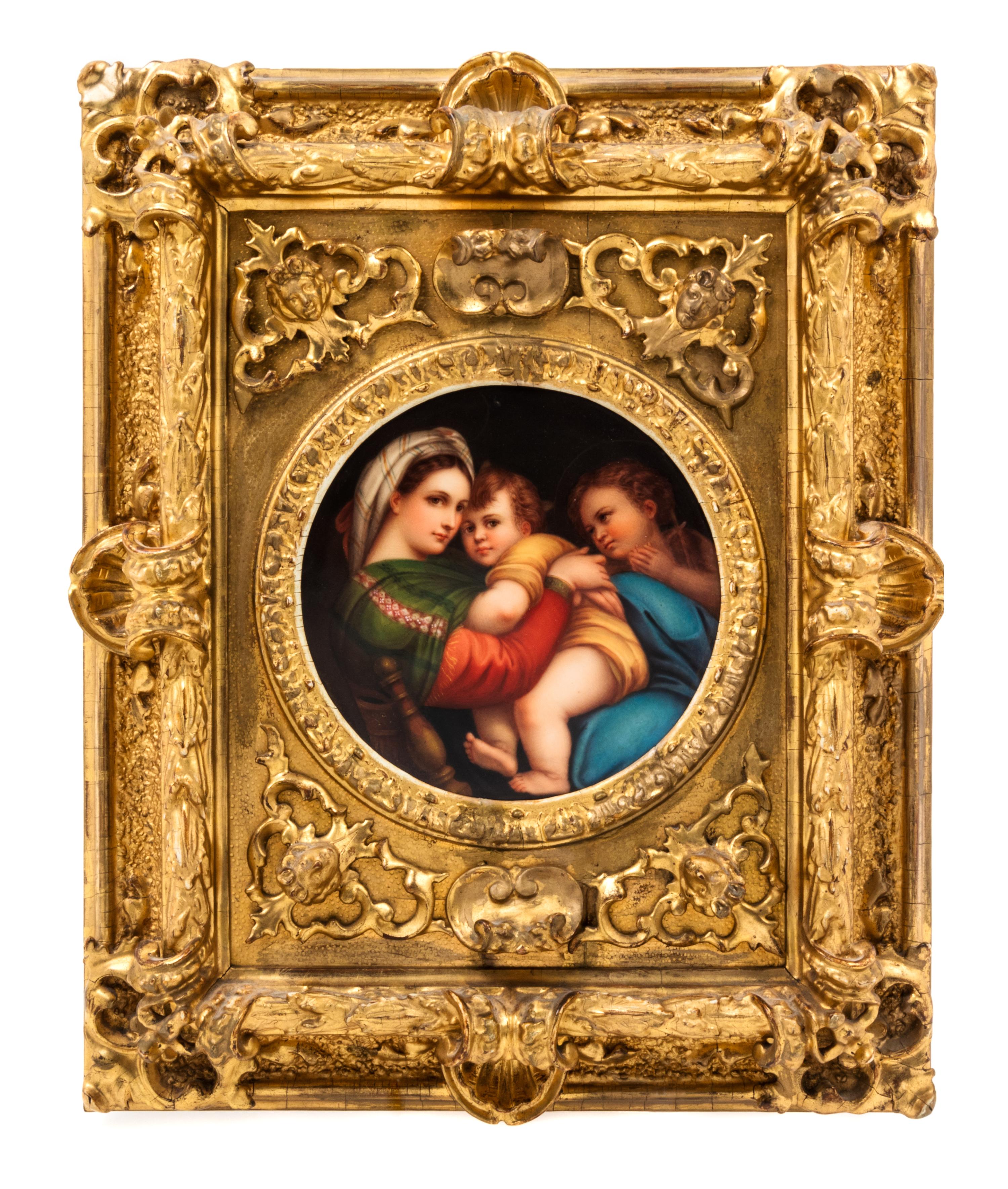 An Italian Porcelain Plaque Diameter of plaque 6 inches. — AFTER RAPHAEL, 19TH/20TH CENTURY