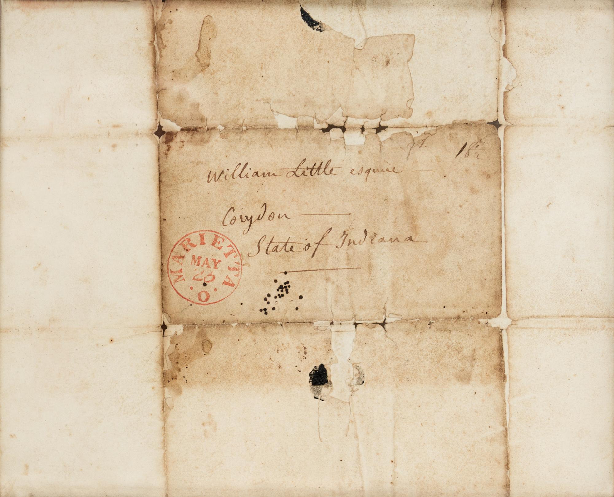 LAFAYETTE, Marie Joseph Paul Yves Roch Gilbert du Motier, Marquis de (1757-1834). Autograph letter signed ("Lafayette"), in English, to William Little, Esquire. Addressed verso in a different hand. On board the Herald, May 22, 1825.