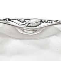 A Matched Pair of Georg Jensen Blossom Silver Dishes