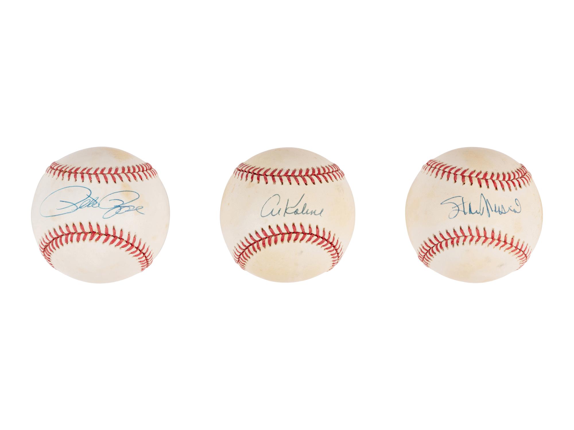 A Group of 13 3,000 Hit Club Single Signed Autograph Baseballs (Beckett Authentication Services Certified)
