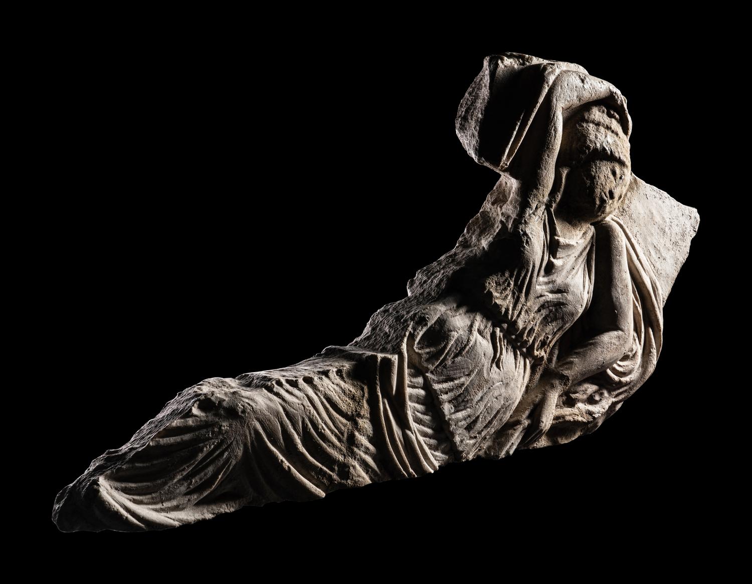 A Roman Marble Sarcophagus Fragment