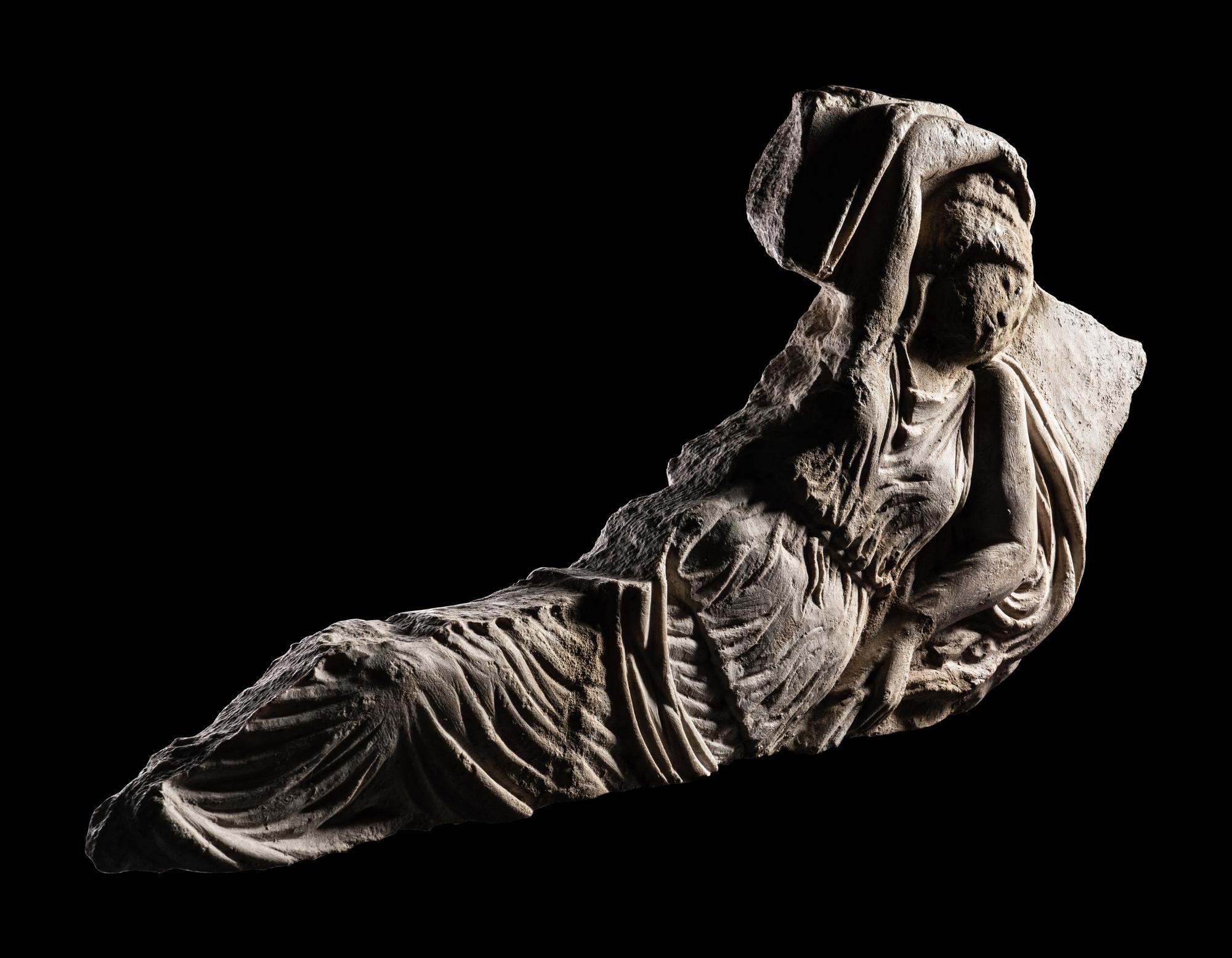 A Roman Marble Sarcophagus Fragment