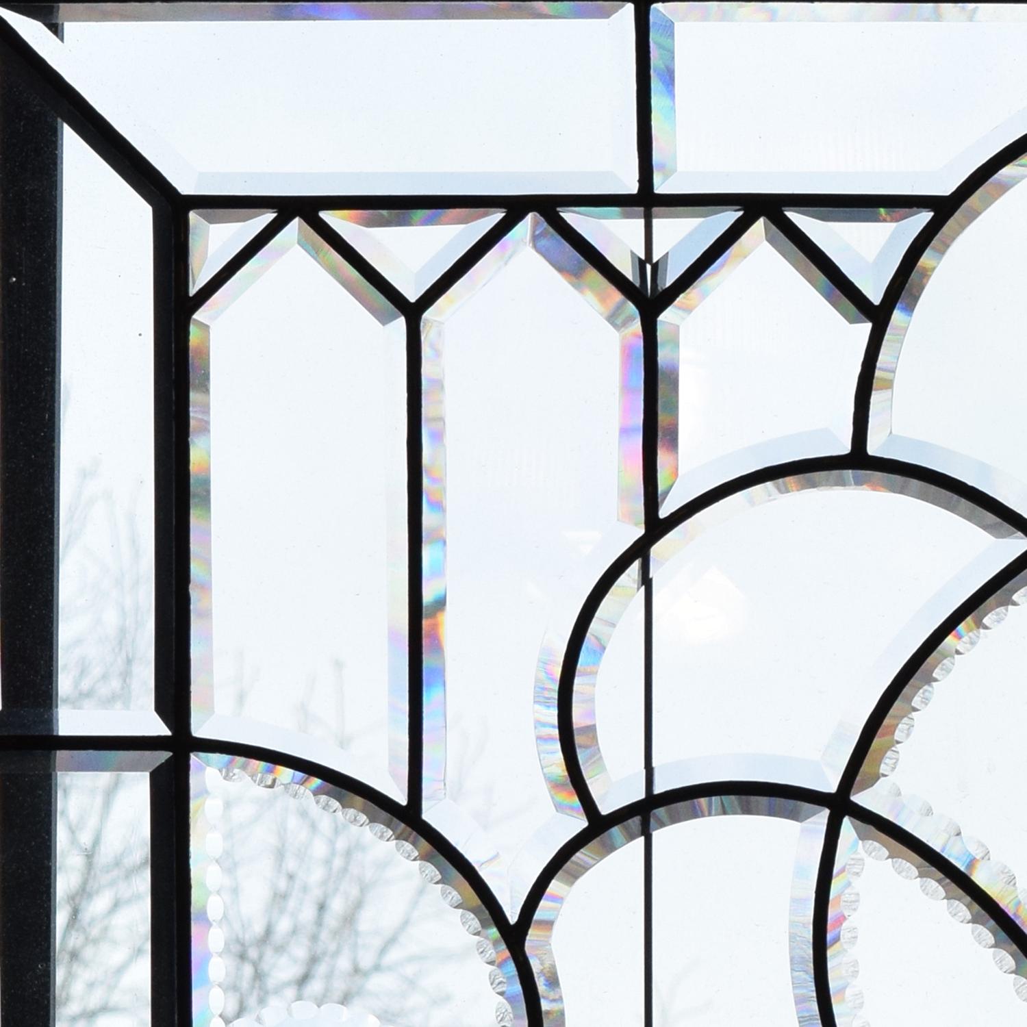 A Leaded Glass Window 43.5: W x 2" D x 27.5" H — United States, 19th/20th Century