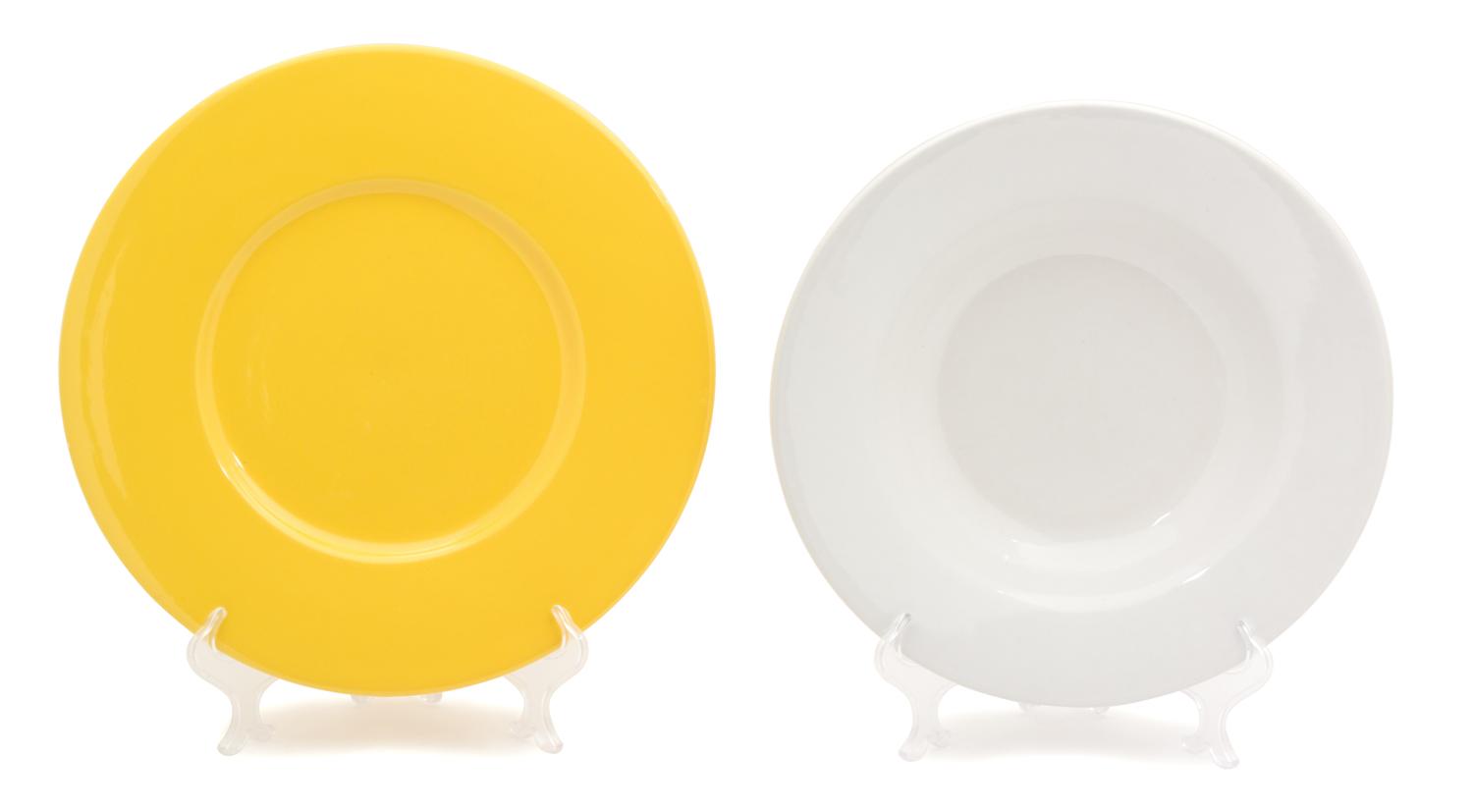 Two Sets of Twelve Ceramic Dinnerware Diameter of larger 12 7/8 inches. — 20TH CENTURY