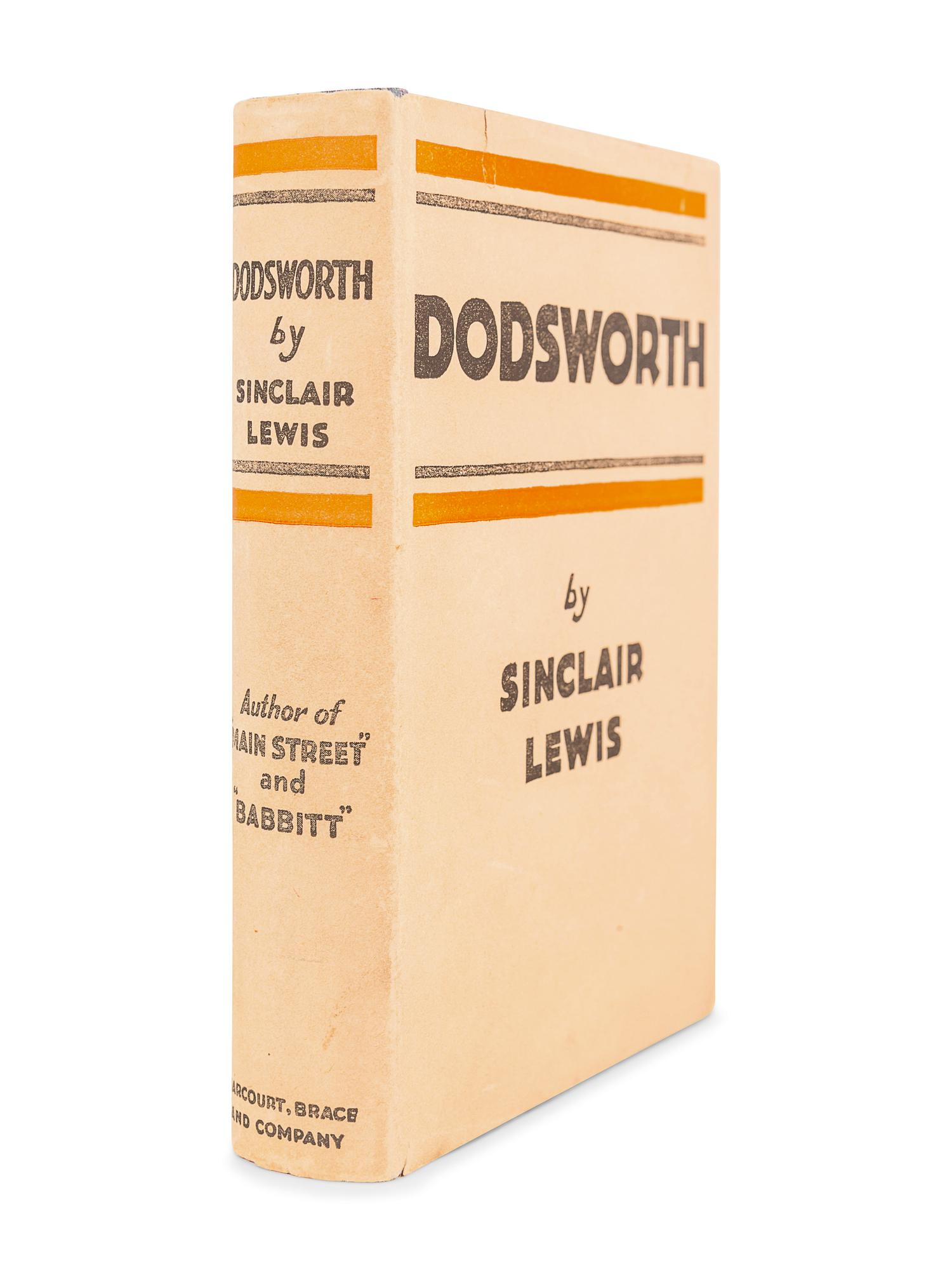 LEWIS, Sinclair (1885-1951). Dodsworth . New York: Harcourt, Brace and Company, 1929.