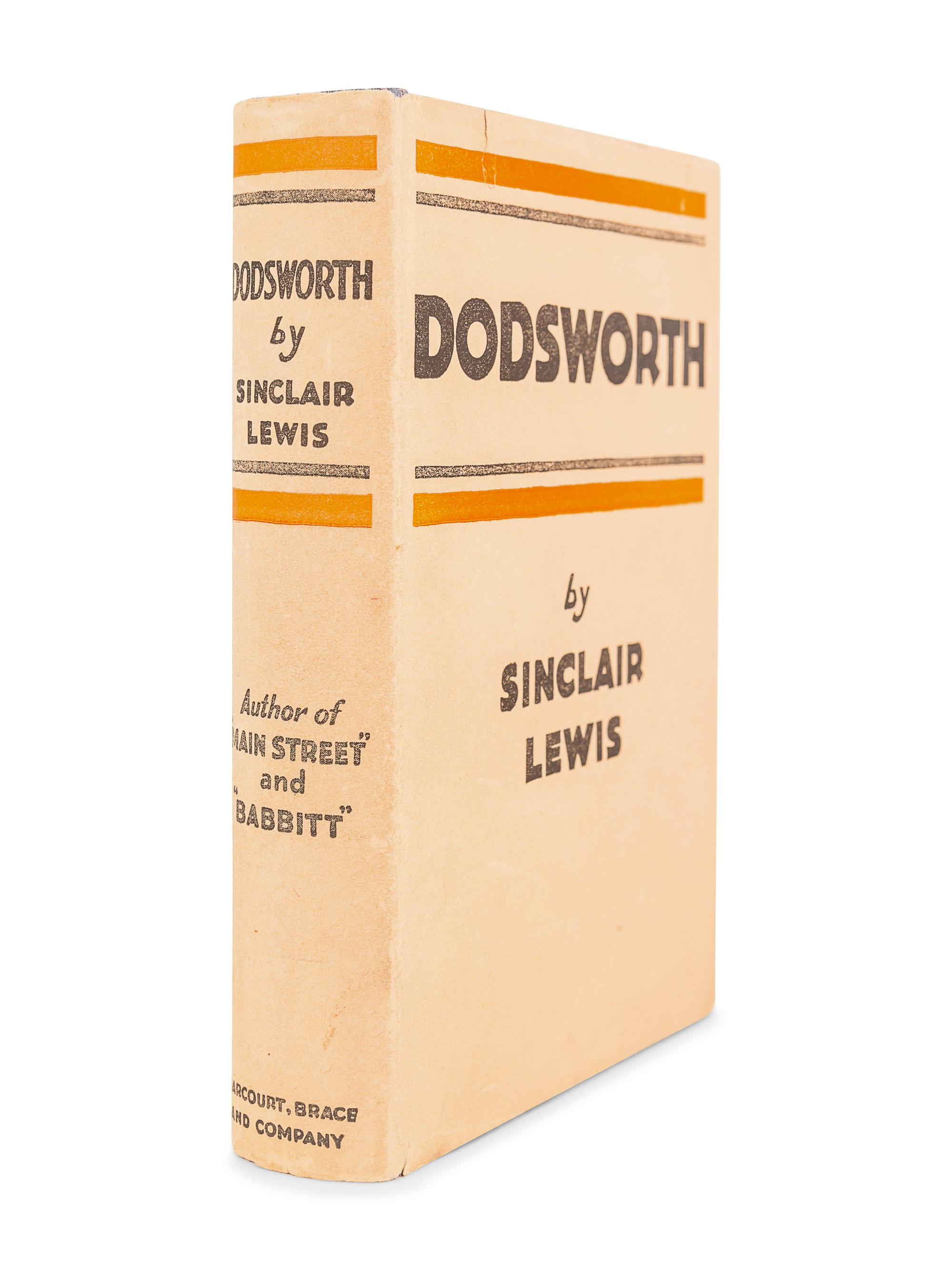 LEWIS, Sinclair (1885-1951). Dodsworth . New York: Harcourt, Brace and Company, 1929.