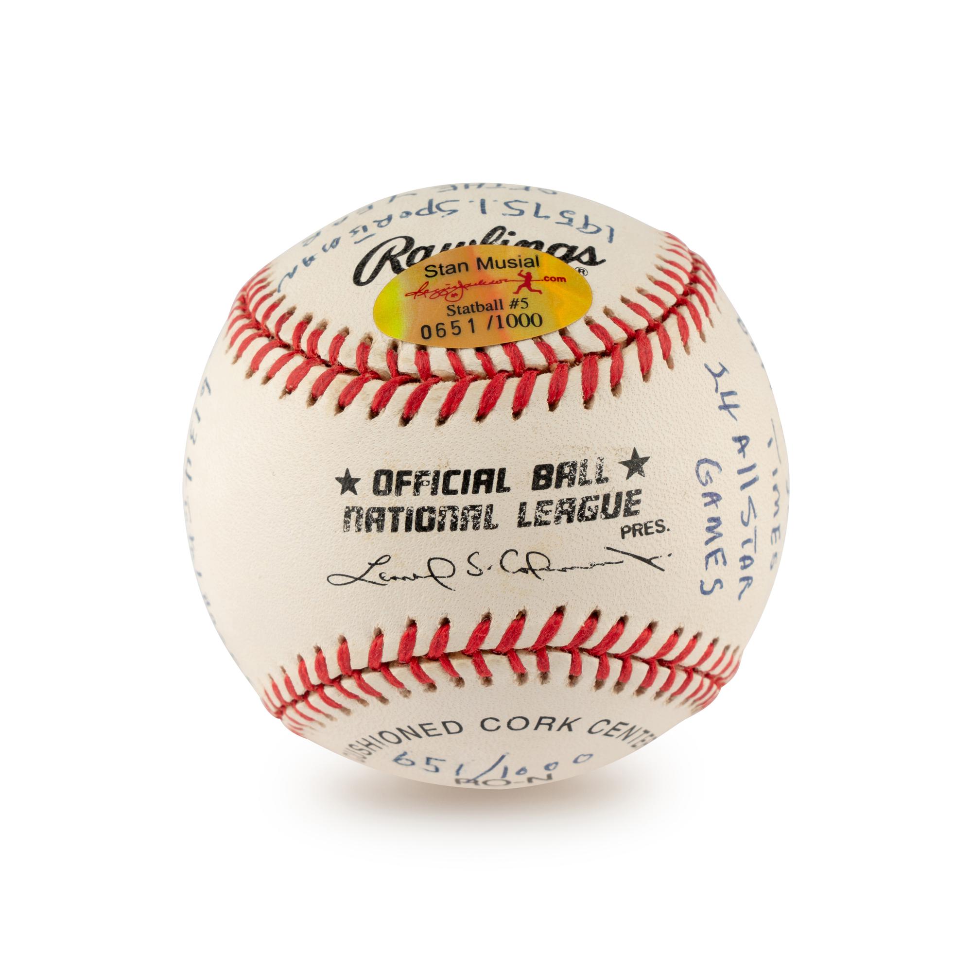 A Stan Musial Multi Career Achievement/Stat Inscribed Signed Autograph Baseball