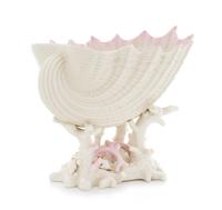 A Belleek Imperial Shell Vase Width 10 inches. — SECOND BLACK MARK (1891-1826)