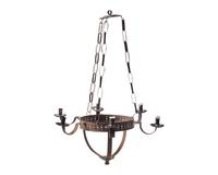 A Tinware Six-Light Chandelier
