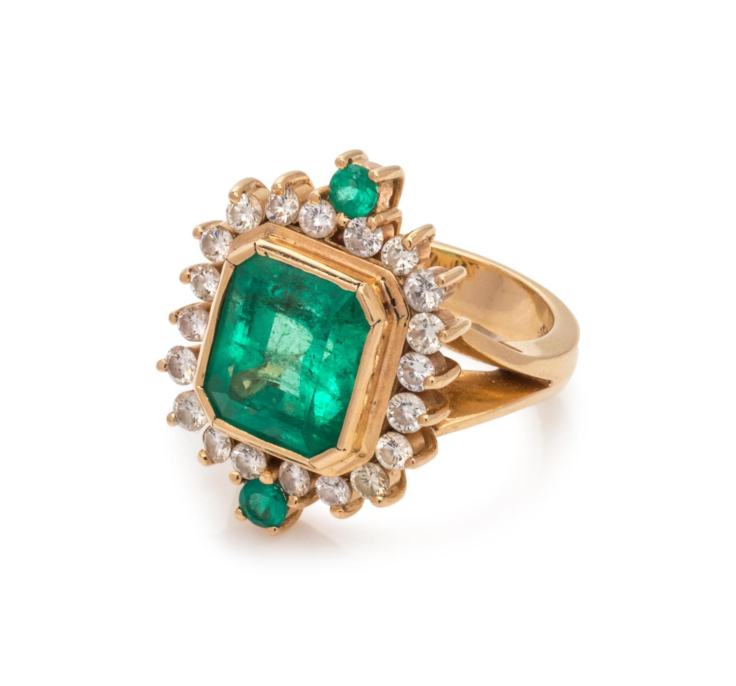 Emerald and Diamond Ring