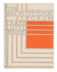 [FRANK LLOYD WRIGHT]. The Architectural Forum . Vol. 68, No. 1. New York: Time, Inc., January 1938.