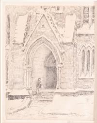 Church Doorway, Snow , 1916