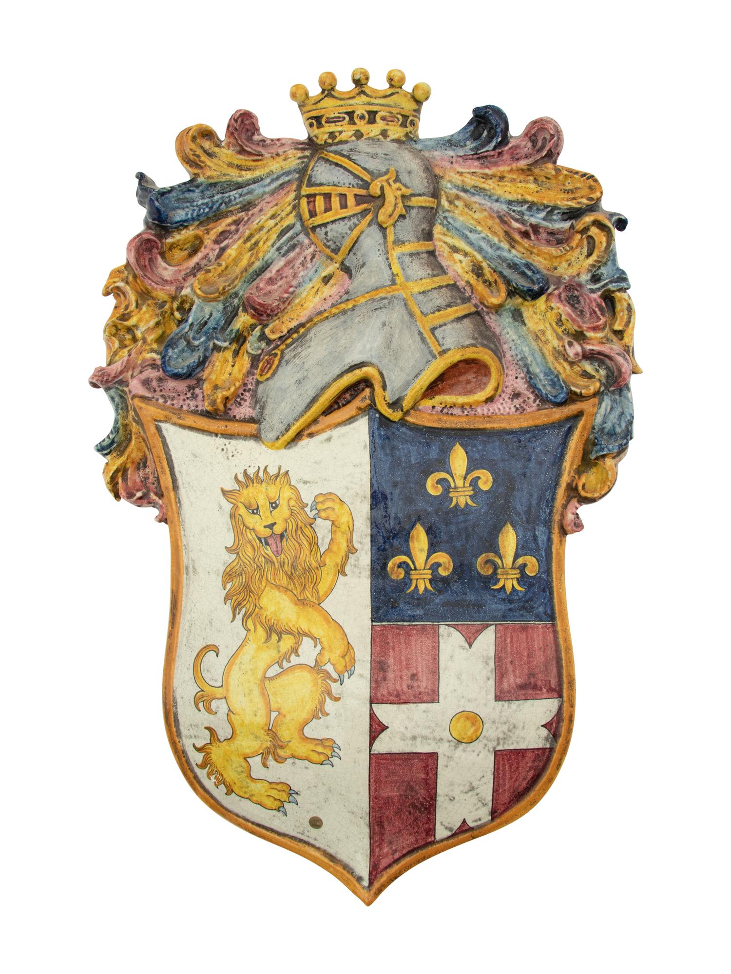 Four Italian Majolica Armorial Plaques