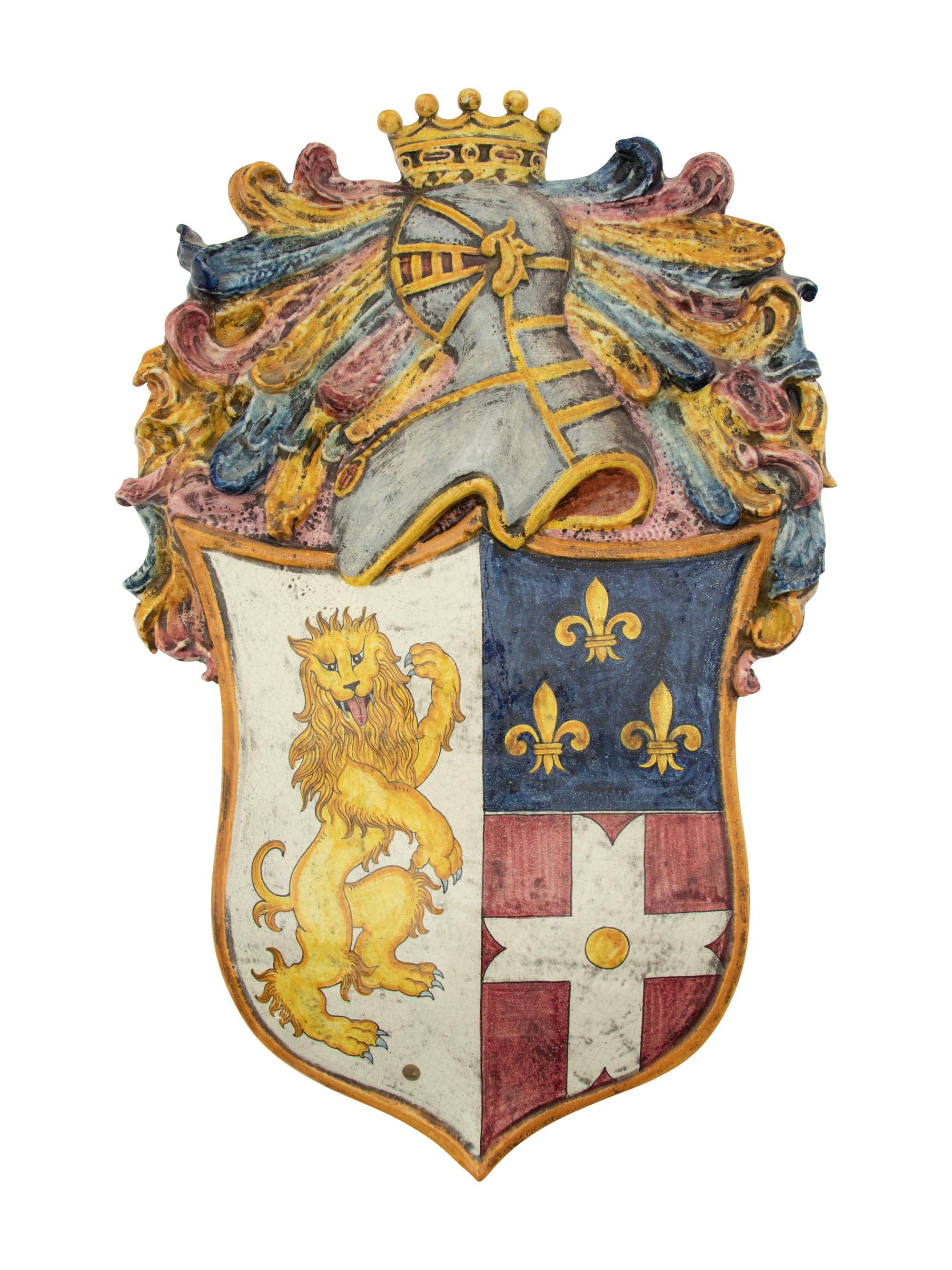 Four Italian Majolica Armorial Plaques