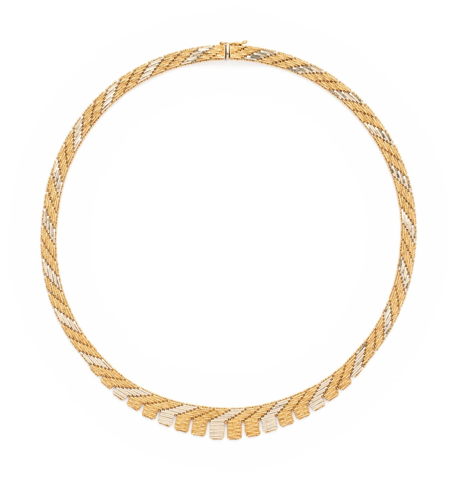 BICOLOR GOLD FRINGE NECKLACE