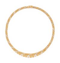 BICOLOR GOLD FRINGE NECKLACE