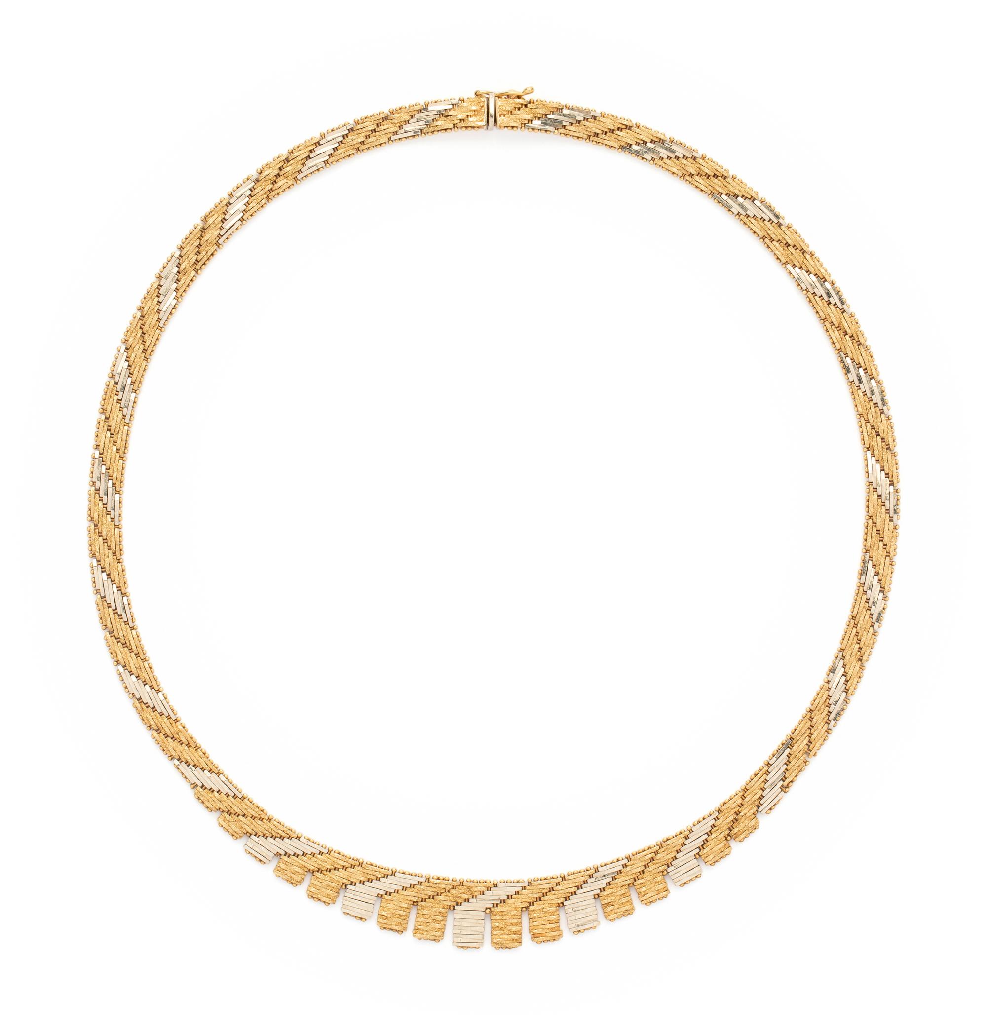 BICOLOR GOLD FRINGE NECKLACE