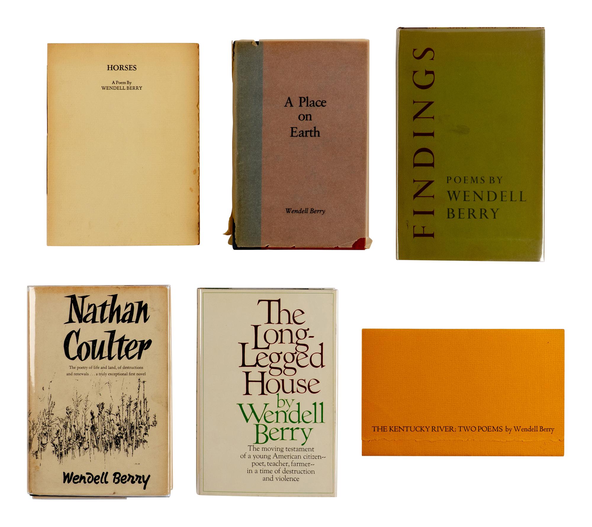 BERRY, Wendell (b. 1934). A group of 7 FIRST EDITIONS, MANY SIGNED, comprising: