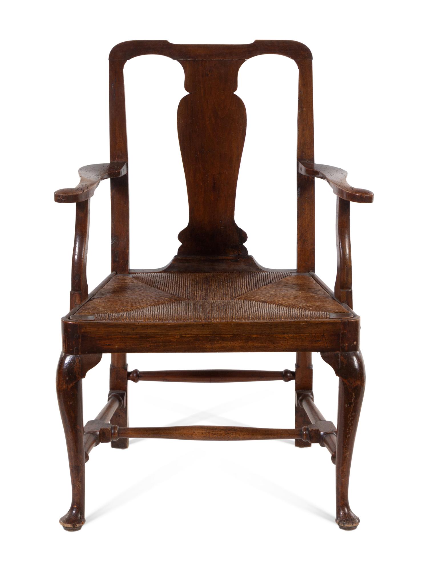 An Anglo-Colonial Rush-Seat Armchair