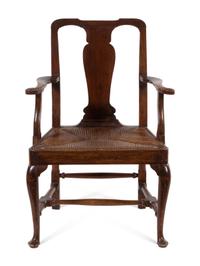 An Anglo-Colonial Rush-Seat Armchair