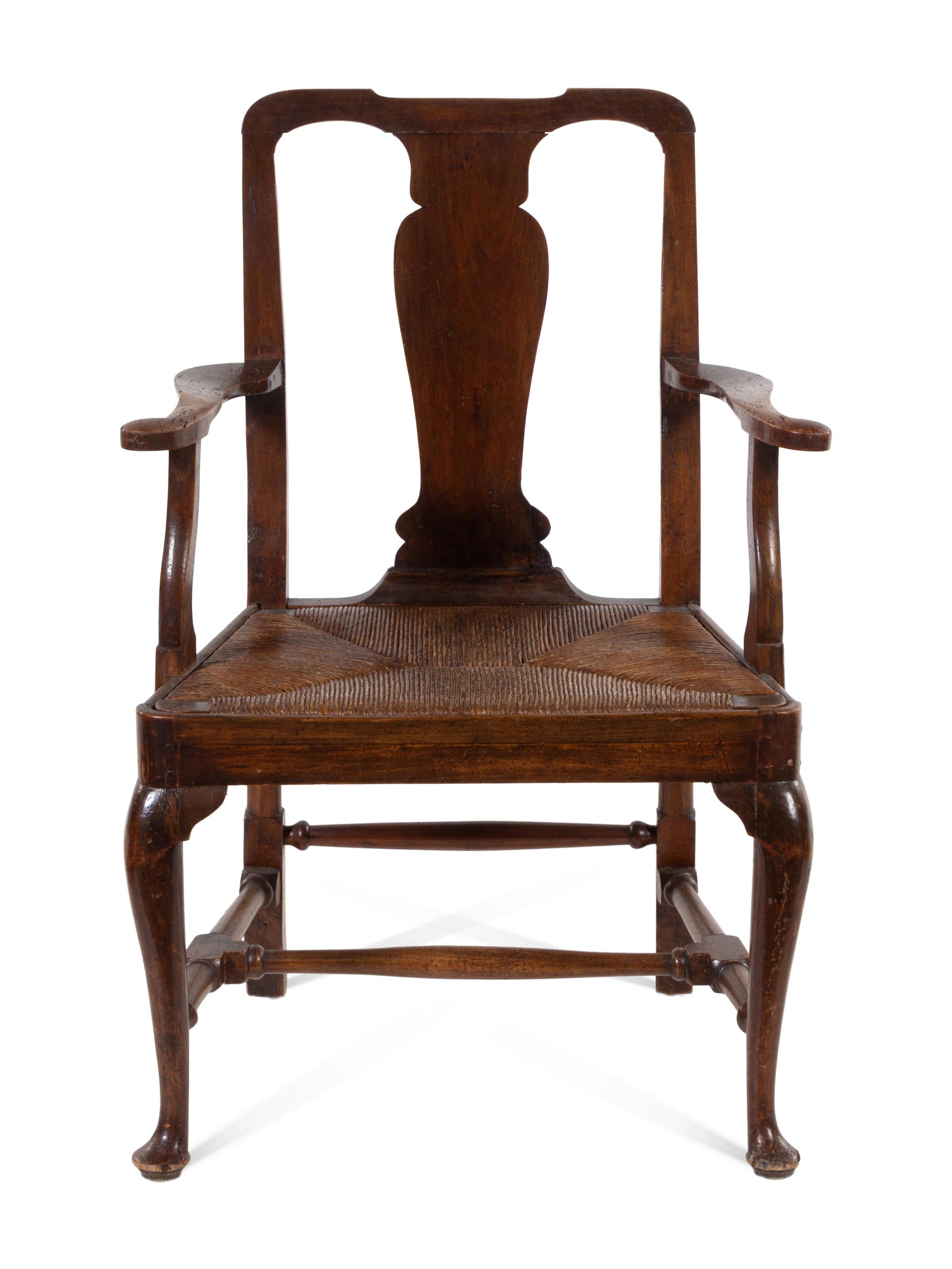 An Anglo-Colonial Rush-Seat Armchair