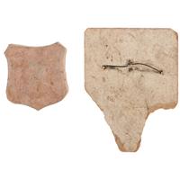 Civil War IX Corps badge comprised of clay from Petersburg Mine Explosion. Petersburg, Virginia, July 1864.