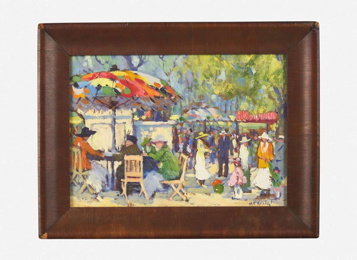 Harriett Frances Kratz (1893–1968) - Flower Market, Rittenhouse Square