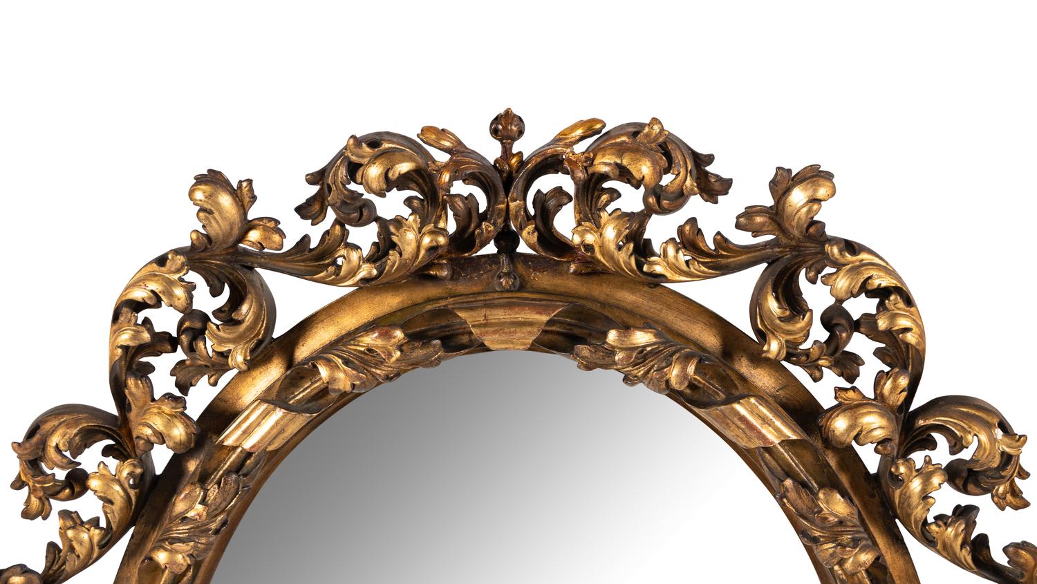 An Italian Rococo Style Giltwood Mirror