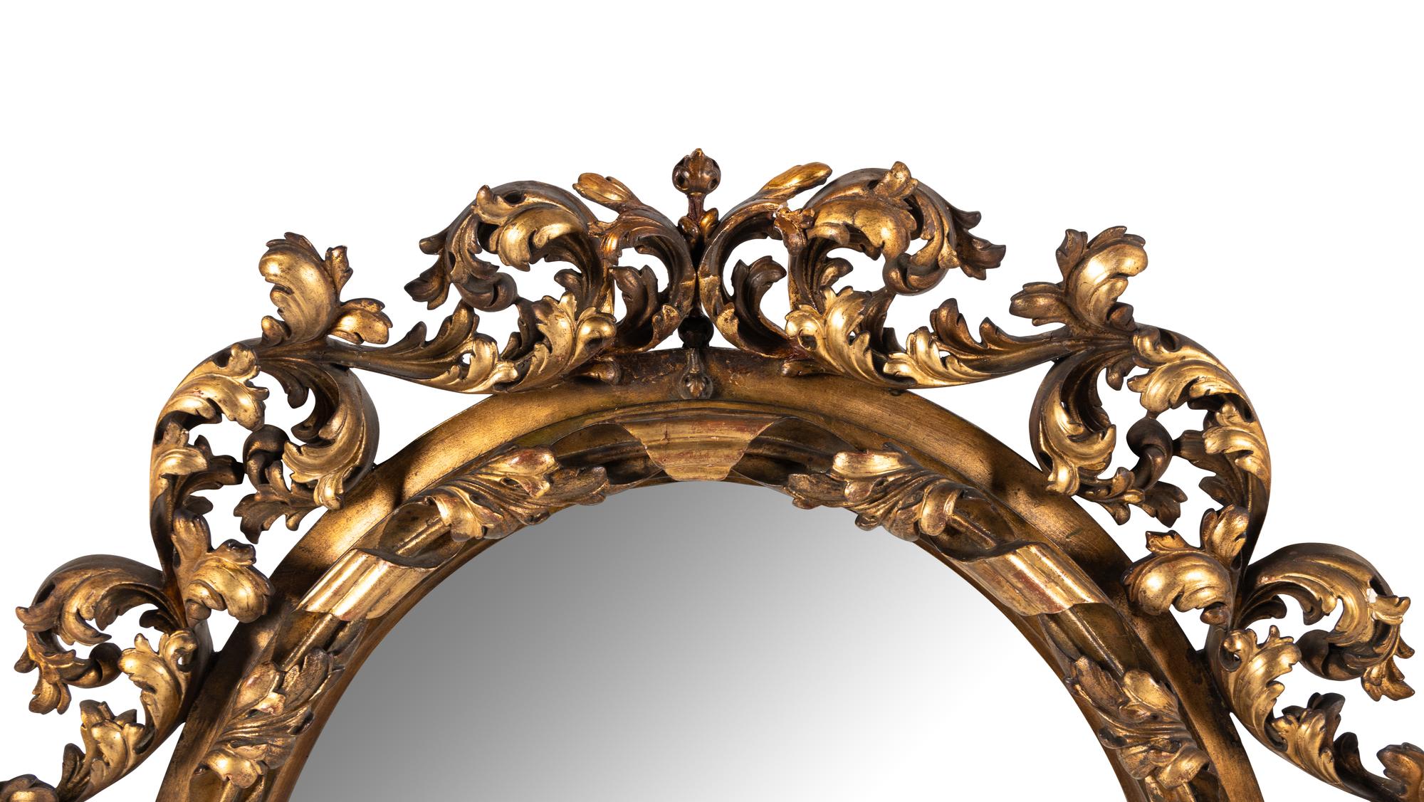 An Italian Rococo Style Giltwood Mirror