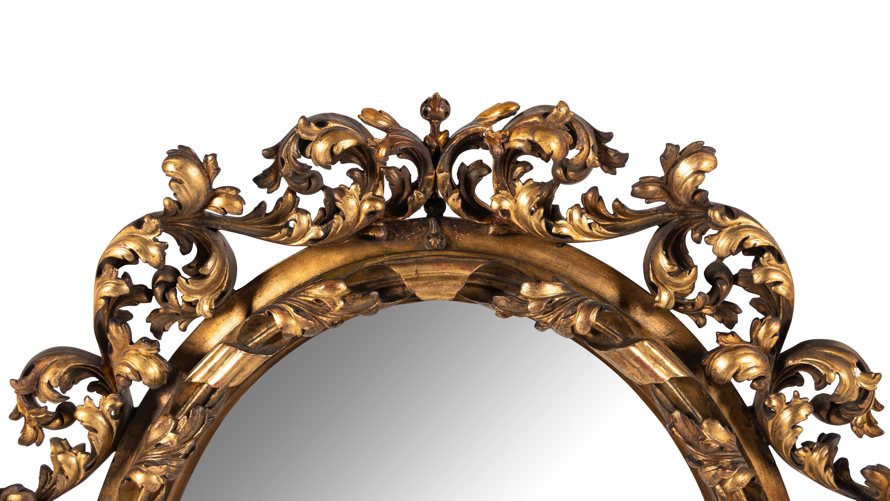 An Italian Rococo Style Giltwood Mirror