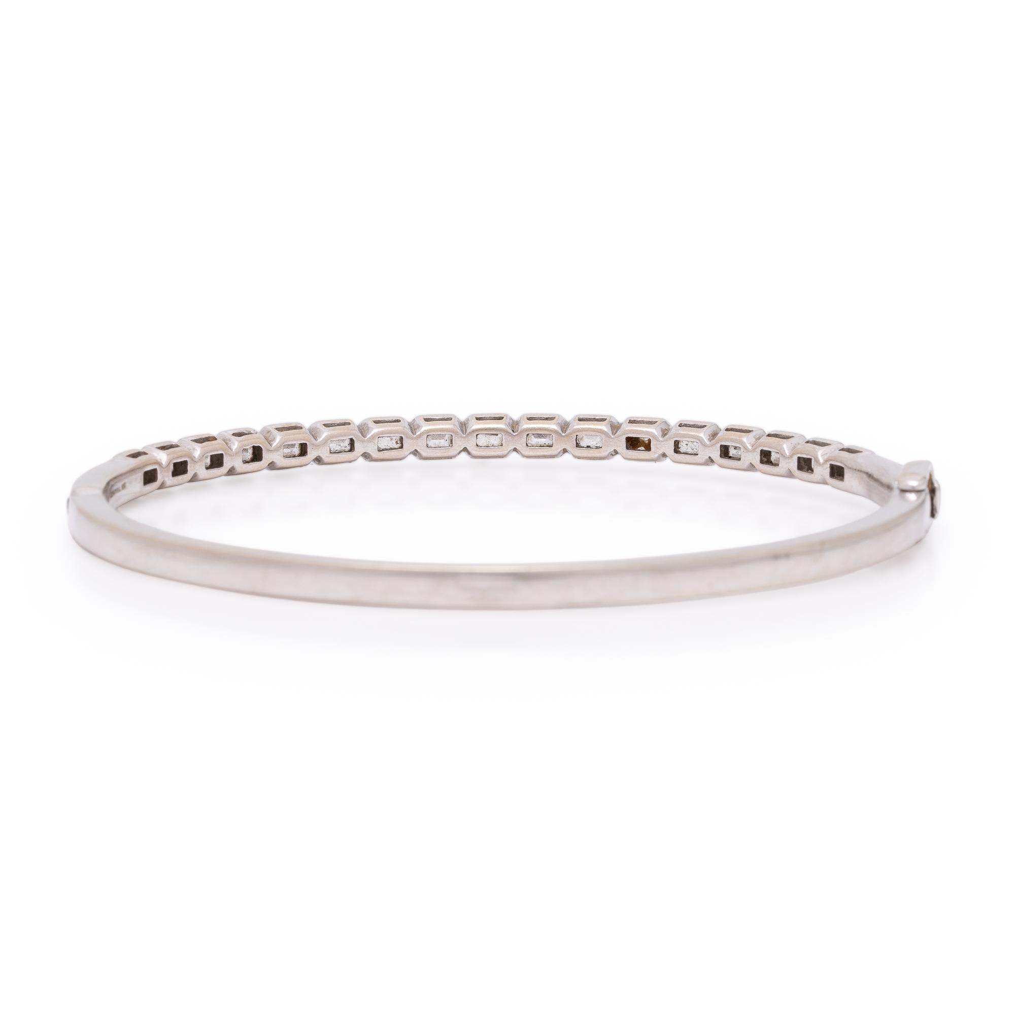 Diamond and White Gold Bangle Bracelet