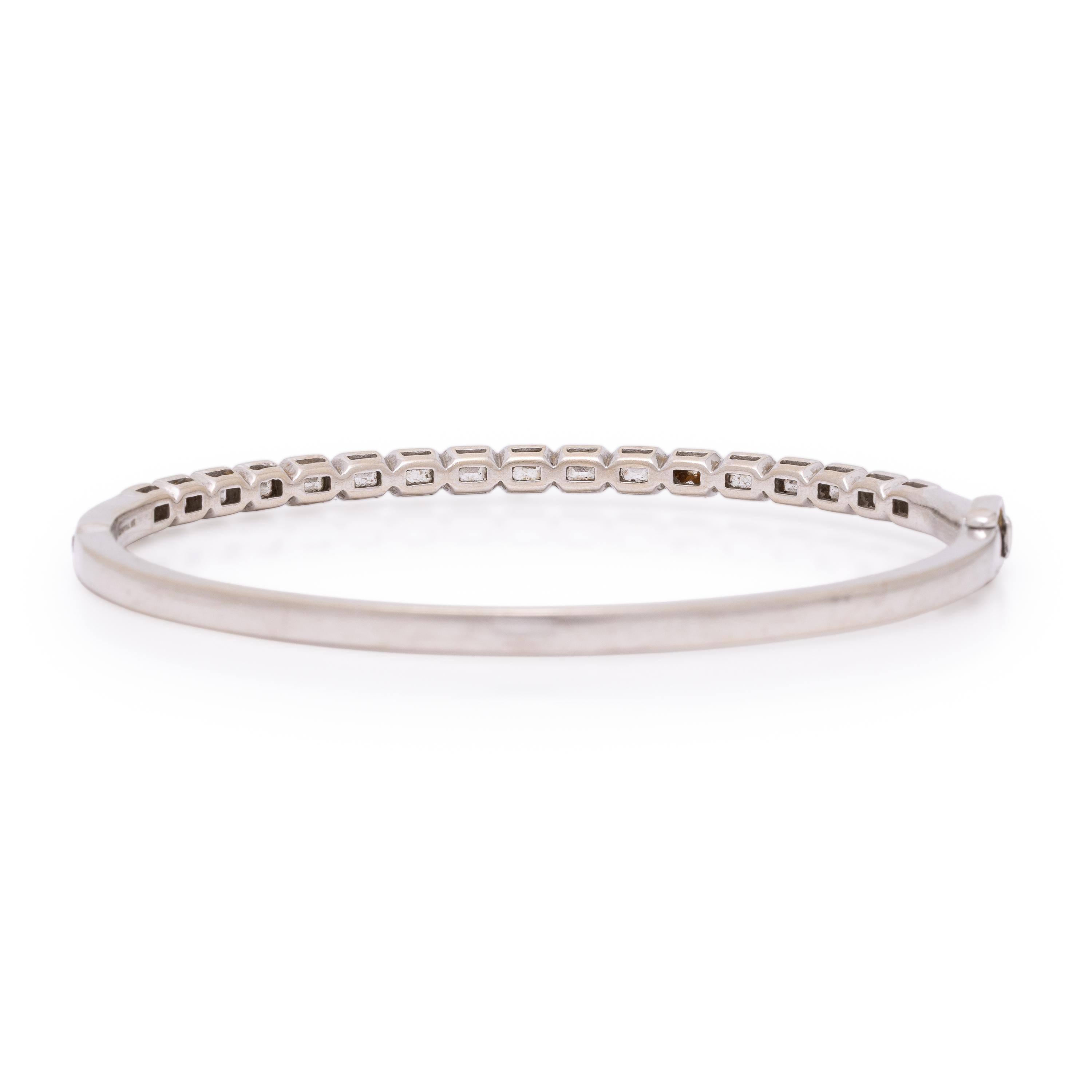 Diamond and White Gold Bangle Bracelet