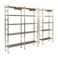 Two Contemporary Brass and Lacquer "Porter" Etageres