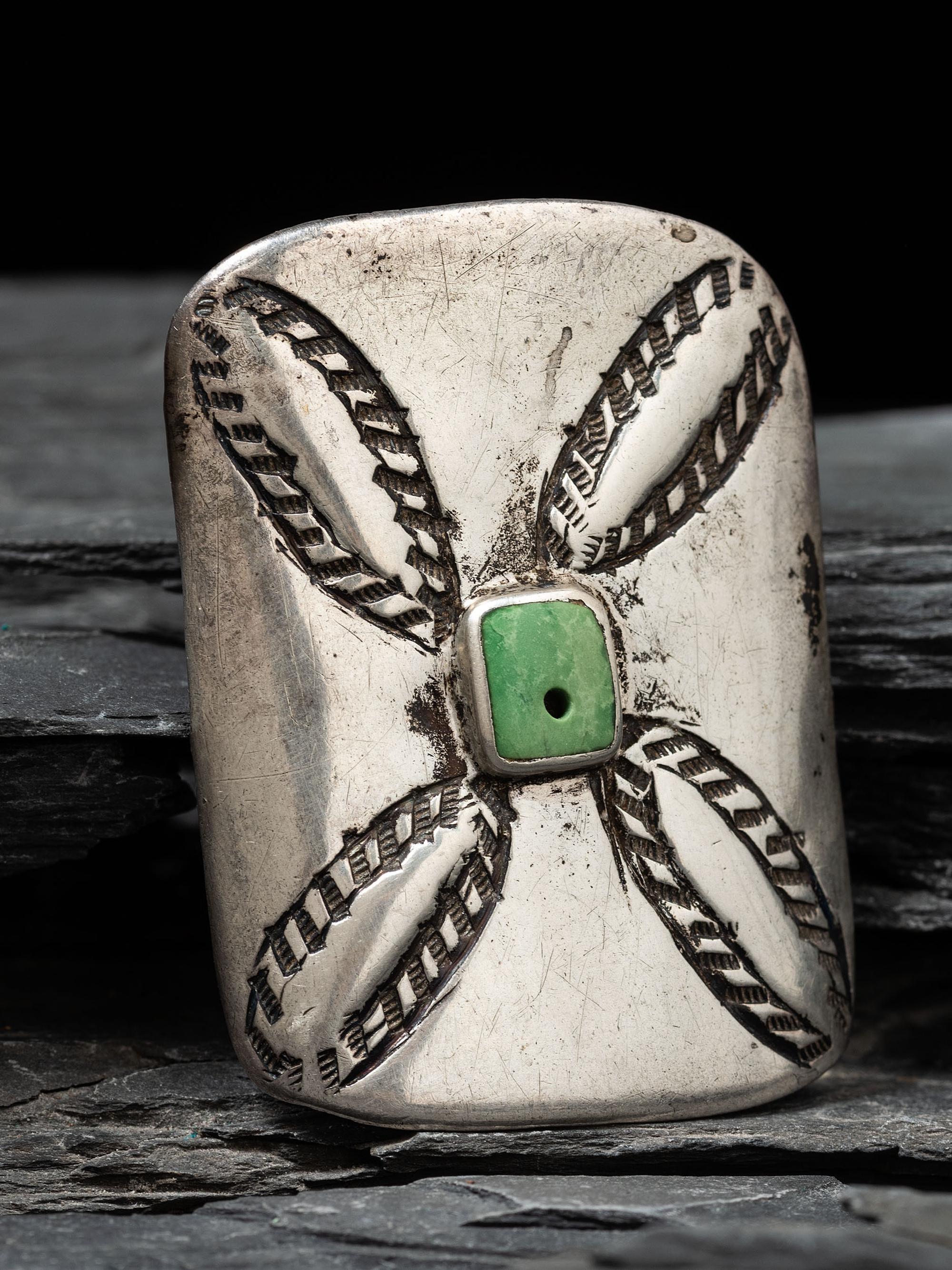 Early Navajo Ingot and Turquoise Childs Ketoh Concha, Collected by Hoffman Birney (1891-1958)