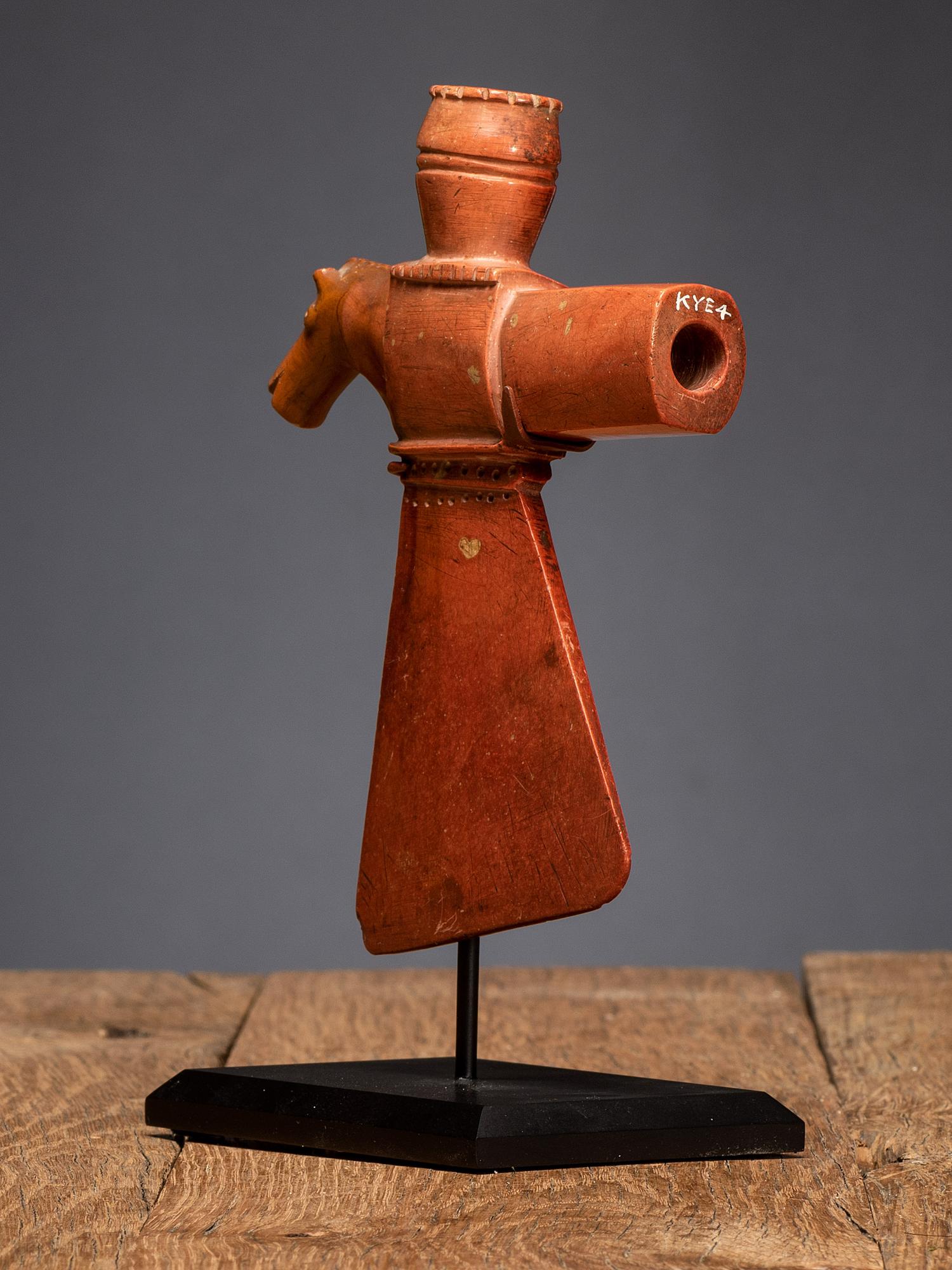Sioux Catlinite Tomahawk Pipe Bowl, with Horse